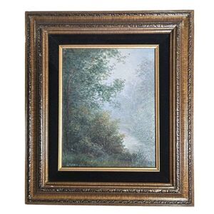 Laura Mann Original Oil On Board Painting - River Creek Forest 8 X 10 Framed
